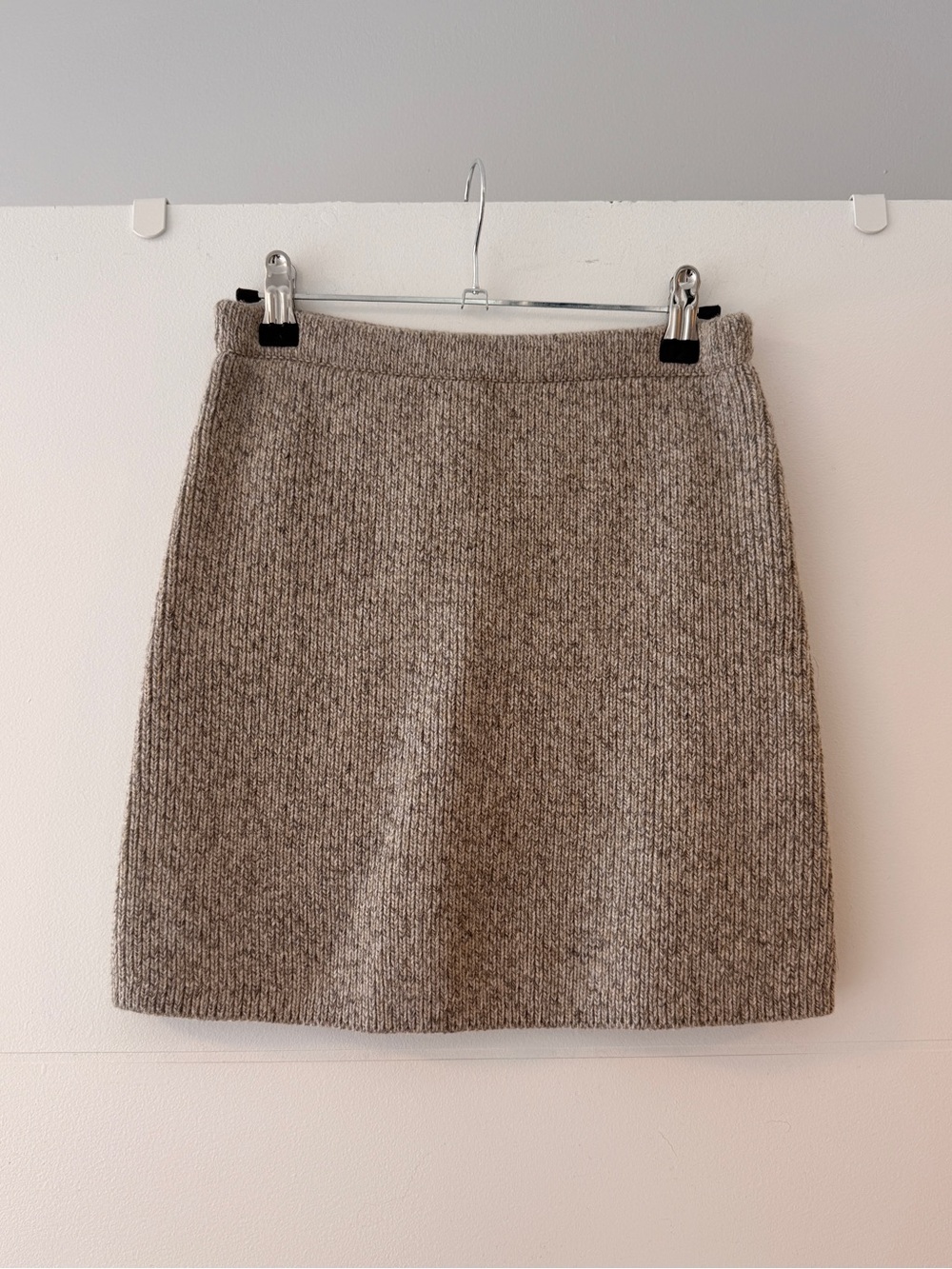 NEW Zara Wool Blend Knit Mini Skirt Taupe Size Small